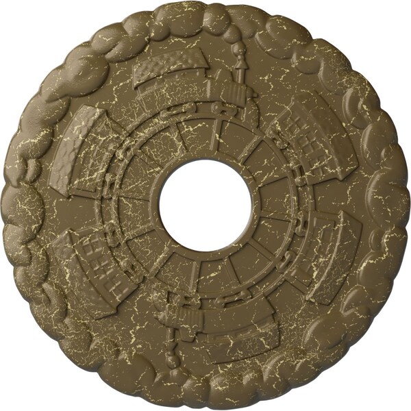 Ekena Millwork Kendall Train Station Medallion (Canopies up to 3 7/8"), 18 1/2"OD x 3 7/8"ID x 1"P, Mud CM18KDMMC - main